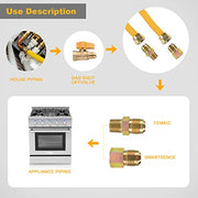 Grehitk Flexible Gas Line Connector for Dryer(1/2 48inch), Gas Hose Connector Kit for Stove, Water Heater, Gas Log, Pipe Diameter 5/8 in.OD(1/2 in. ID) Connector Size 1/2" FIP.1/2"MIP, Stainless Steel - Grill Parts America