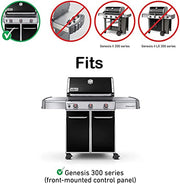 QuliMetal 17.5" Porcelain Steel Flavor Bars and Heat Deflector for Weber Genesis 300 E310 E320 E330 S310 S330 (with Front Control Knobs), Replaces Weber 7620 7621 65505 7622 - Grill Parts America