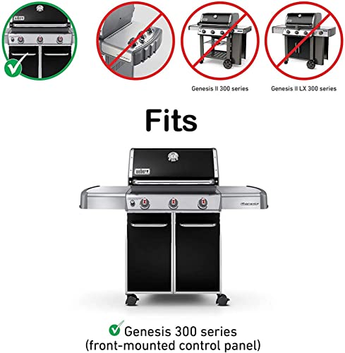 QuliMetal 17.5" Porcelain Steel Flavor Bars and Heat Deflector for Weber Genesis 300 E310 E320 E330 S310 S330 (with Front Control Knobs), Replaces Weber 7620 7621 65505 7622 - Grill Parts America