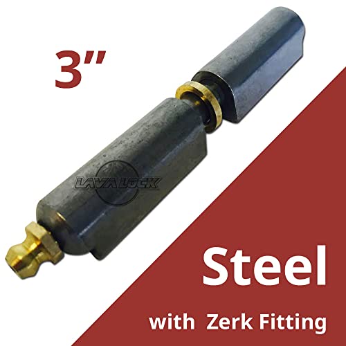 3 inch Steel Bullet Hinge with Zerk Grease Fitting and Bushing - Weld on for BBQ Smoker Pit Lid Door Tailgate Gate or Fence - Grill Parts America