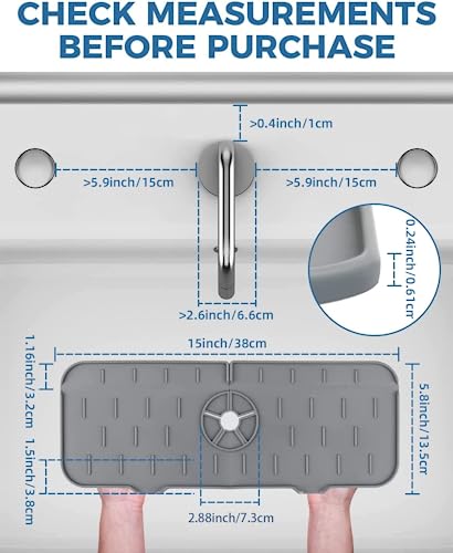 ZJWZLG 14.57" Silicone Sink Splash Guard - Essential Kitchen Sink Accessory With Drip Tray