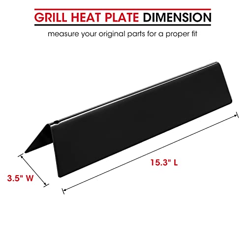 Unicook 15.3 Inch Porcelain Steel Flavorizer Bars, Grill Heat Plate Replacement Parts for Weber Spirit 200 Series, Spirit E/S 210 and 220 Gas Grills with Front Control Knobs, Heat Shield Tent, 3 Pack - Grill Parts America
