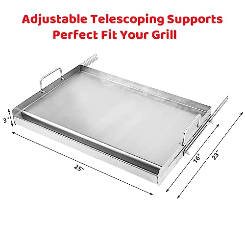 Universal Griddle Flat Top Plate 17 X13” Nonstick Coating Cooking Griddle Pan Fits Weber, Nexgrill, Charbroil, Kenmore Etc Stove/Gas/Charcoal Grills