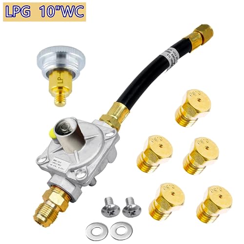 MCAMPAS Natural Gas/Propane Grill Conversion Kits, Natural Gas & Propane Gas Interchange Pressure Regulators Valve with Orifice Nozzle Fit for Weber Genesis or Genesis II - Grill Parts America
