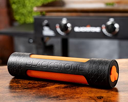 Blackstone 5433 Knife Roll Kit 1 Silicone Prep Mat, Integrated Salt and Pepper Shaker, 1 Large Prep Knife, 1 Small Prep Knife, 1 Containment Tube, Stainless Steel, Chef Travel Roll Bag/Case Orange - Grill Parts America