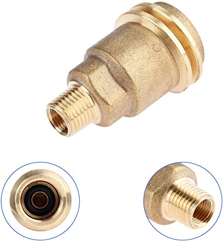 Male 5042 QCC1 Nut Propane Gas Fitting Hose Adapter with 1/4 Inch Male Pipe Thread, Propane Quick Connect Hose Adapters Fittings, Solid Brass Outdoor Cooking Propane Adapter - Grill Parts America