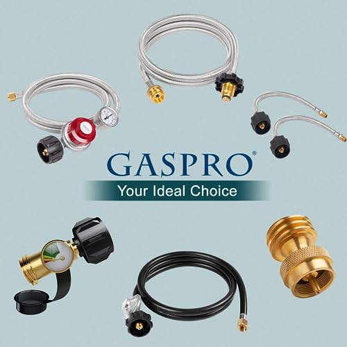 GASPRO Propane Refill Adapter, Fill 1 Pound Bottles from 20lb Tank, Easy to Use, Solid Brass, Green - Grill Parts America