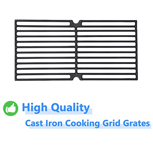 GasSaf Grill Grates Replacement for Brinkmann 810-2410-S,810-2511-F,810-9415-W,810-7490-F, Charmglow 810-8410-F, Browning, Grillada & Others, Set of 3 Cast Iron Cooking Grate(17 3/4" x 8 15/16" each) - Grill Parts America