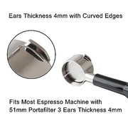 CAPFEI 51mm Bottomless Portafilter Compatible with Gevi Espresso Machine, 51mm portafilter 3 ears with Prongs Thickness 4mm - Grill Parts America