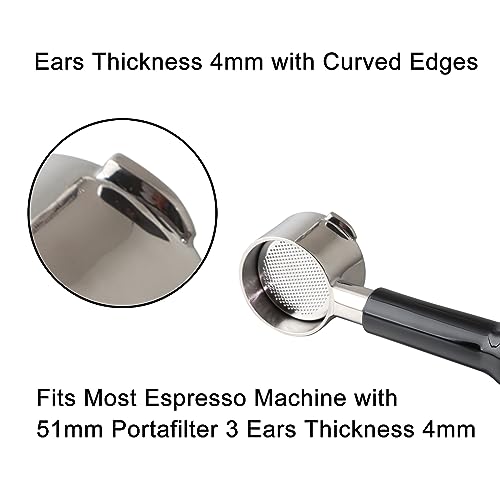 CAPFEI 51mm Bottomless Portafilter Compatible with Gevi Espresso Machine, 51mm portafilter 3 ears with Prongs Thickness 4mm - Grill Parts America