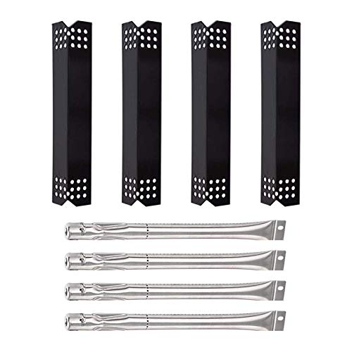 SHINESTAR Grill Parts Replacement for Grill Master 720-0697, Nexgrill 720-0783E, 720-0830A, 720-0830D, 720-0830H Porcelain Steel Heat Plate Tent and Stainless Steel Burner Tubes Set, 4-Pack - Grill Parts America