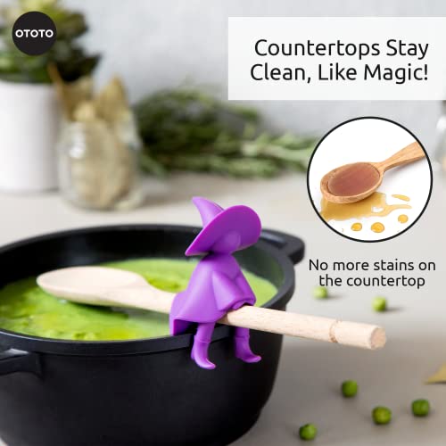 OTOTO Agatha Spoon Holder for Stove Top - Witchy Gifts for Homecooks - Spatula Holder and Cooking Spoon Rest for Stove Top and Kitchen Counter - Heat-Resistant, BPA-Free Fun Cooking Gadgets - Grill Parts America