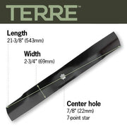 Terre Products, 2 Pack Mulching Mower Blades, 42 Inch Deck, Compatible with John Deere 105, 115, 125, 135, LA100, LA105, LA110, LA115, LA120, Replaces John Deere GY20850, AM137328, AM141033, GX22151 - Grill Parts America