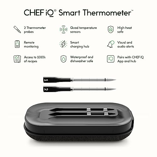 Wireless Meat Thermometer with 2 Thinner Probes for Grilling and