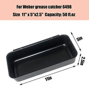 DONSIQIZZ Grease Catch Pan 70379 for Weber Genesis II LX 400 & 600, Summit 400 & 600 Gold & Platinum 6 Burner Series, SmokeFire EX4, EX6, Fit for Weber Grease Pan 6498 & 6417 | 11"x 5" - Grill Parts America