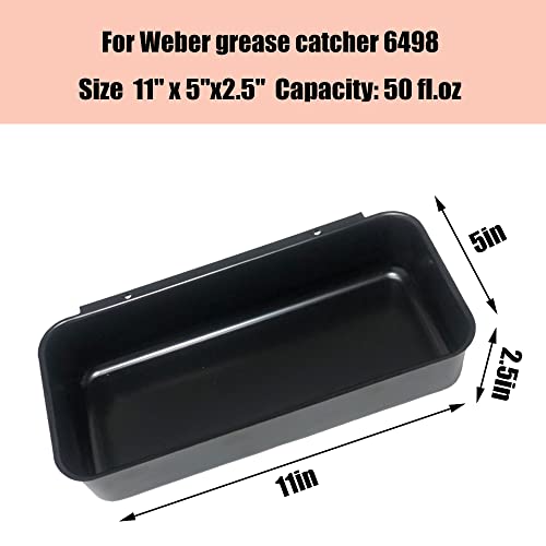 DONSIQIZZ Grease Catch Pan 70379 for Weber Genesis II LX 400 & 600, Summit 400 & 600 Gold & Platinum 6 Burner Series, SmokeFire EX4, EX6, Fit for Weber Grease Pan 6498 & 6417 | 11"x 5" - Grill Parts America