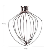 KN256WW 6 QT Wire Whip Stainless Steel for KitchenAid Stand Mixer Accessory Replacement, Egg Cream Stirrer, Cakes Mayonnaise Whisk - Kitchen Parts America
