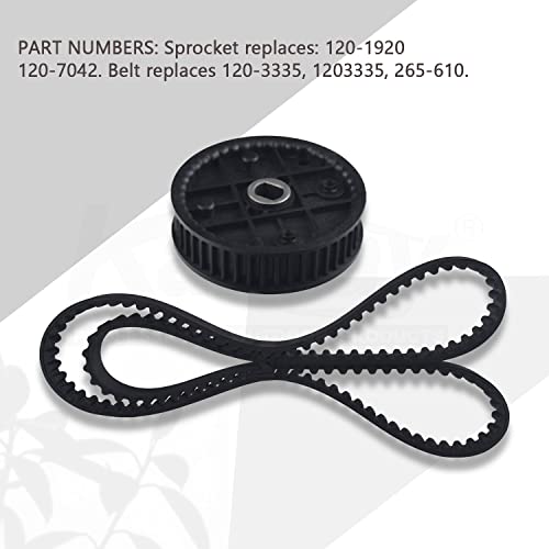 Karbay 121-9100 Sprocket with 120-3335 Belt for Toro 30" Time Master for Exmark Commercial 30 Walk-Behind ECS180CKA30000, Replaces 120-1920 120-7042 265-610 - Grill Parts America