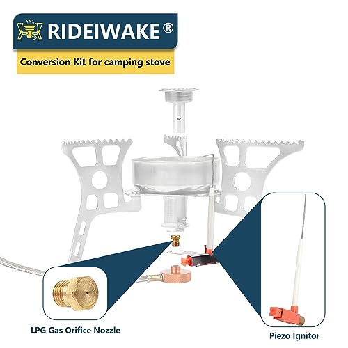 RIDEIWAKE Piezo Ignitor Piezo Spark Ignition Kit Electrode lgniter and Brass Jet Nozzle Misting Nozzle LPG Gas Orifice Pipe Replacement for Camping & Backpacking Stove Burner Heater （4 Pack) - Grill Parts America