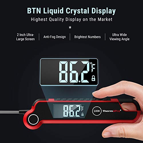 ThermoPro TP620 Instant Read Meat Thermometer Digital, Cooking Thermometer with Large Auto-Rotating LCD Display, Waterproof Food Thermometer Digital for Kitchen, BBQ, or Grill - Grill Parts America