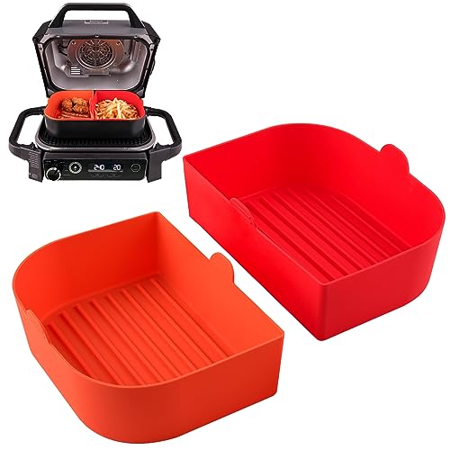 2 Pack Silicone Grill Liners for Ninja OG701 & OG751,for Ninja Woodfire Outdoor Grill Accessories, Reusable Heat Resistant Nonstick Grill Basket liners 8.9" x 6.3" - Grill Parts America