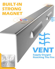 Wind Guards for Blackstone 36 Inch Griddle, Blackstone Griddle Accessories, Stainless Steel Magnetic Wind Screen, Compatible with Rear Grease Cup, Hood and Side Shelf, Gas Saving - Grill Parts America