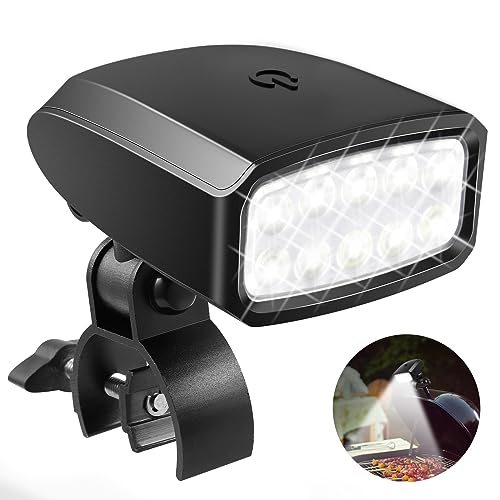 Barbecue Grill Light, Yuyotrre LED Grill Light for Outdoor Grill Accessories 360°Rotatable and Foldable with 10 Super Bright LED Lights Including Sturdy Clamp Mount Fits Handle (Battery NOT Included) - Grill Parts America