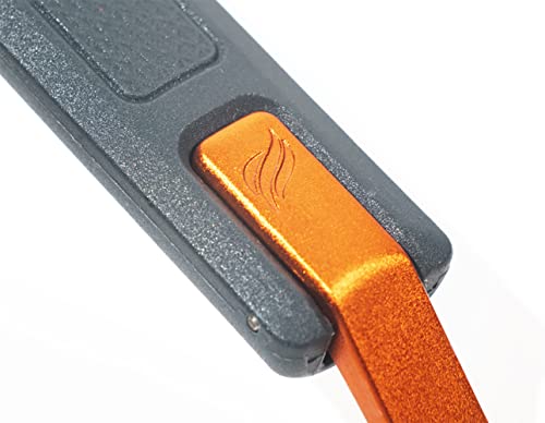Blackstone 5294 Foldable 2 Piece Hamburger Spatula Flipper and 1 BBQ Tong-Flex Fold Model Stainless Steel-Easy to Carry and Clean Griddle Accessories Tool Set, Black, Orange - Grill Parts America