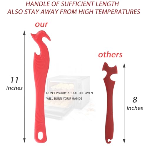 Oven Rack Push Pull Tool 2-Pack oven rack puller push pull stick tool(11 Inch), oven rack pullers with longer handle suitable for oven, toaster oven, air fryer, toaster oven - Grill Parts America