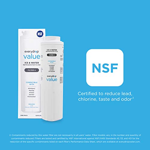 Everydrop Value by Whirlpool Ice and Water Refrigerator Filter 4, EVFILTER4, SinglePack Grill