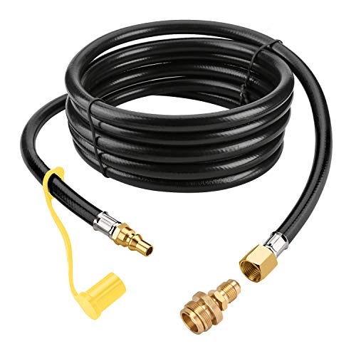 WADEO 12 FT Propane Quick Connect Hose for RV to Gas Grill, 1/4" Quick Connect Hose Converter Replacement for 1 LB Throwaway Bottle Connects 1 LB Portable Appliance to RV 1/4" Female Quick Disconnect - Grill Parts America
