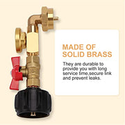 WADEO Propane Adapter 1lb to 20lb, QCC1 Propane Refill Elbow Adapter with Gauge and ON-Off Control Valve for 1LB Propane Tank to Be Refilled Gas from 5~40 LB Propane Tank - Grill Parts America