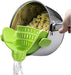 Kitchen Gizmo Snap N Strain Pot Strainer and Pasta Strainer - Adjustable Silicone Clip On Strainer for Pots, Pans, and Bowls - Lime Green - Grill Parts America