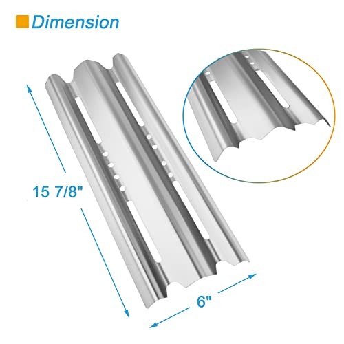 BBQration Stainless Steel Replacement Kit for Broil King 9635-84, 5-Pack 15 7/8" Heat Plates Shield and 15 13/16" Tube-in-Tube Burner Replacement for Broil King Baron 9615-54, 9235-27 and More - Grill Parts America