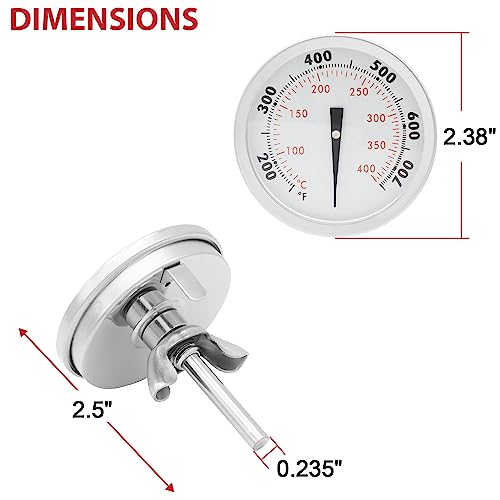 67088/67731 Grill Thermometer for Weber Genesis Grill Parts, Genesis 300 E-310 S-310 E-330 S-330, Genesis II & Summit Series Grills, Accurate Temperature Gauge, 200-700F, 2-3/8" Dia - Grill Parts America