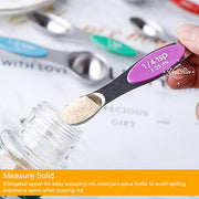 Magnetic Measuring Spoons Set of 8 Stainless Steel Dual Sided Stackable Measuring Spoons Nesting Teaspoons Tablespoons for Measuring Dry and Liquid Ingredients - Grill Parts America