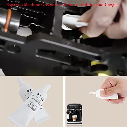 Espresso Machine Grease, Silicone Grease-Coffee machine lubricant 5g Tube fit all Sa eco, Ph illips and Gag gia Expresso Machines, Maintenance Kit for the Care and Maintenance (White4PC) - Grill Parts America
