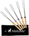 MalloMe Marshmallow Roasting Sticks - Smores Skewers for Fire Pit Kit - Hot Dog Camping Accessories Campfire Marshmellow 32 Inch Long Fork - 5 Pack - Grill Parts America