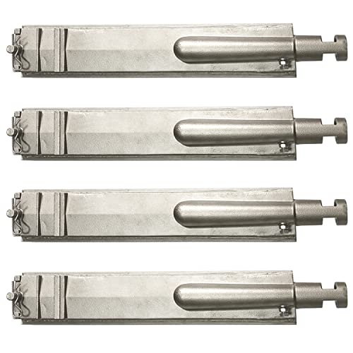 GRILLJOB 4 Pack 15 13/16“ Heavy Duty Cast Stainless Steel 304 BBQ Grill Burners for Cal Flame, Grill Replacement Parts for NEXGRILL, Jenn AIR Aussie Blaze Bull Beefeater Thermos Turbo - Grill Parts America