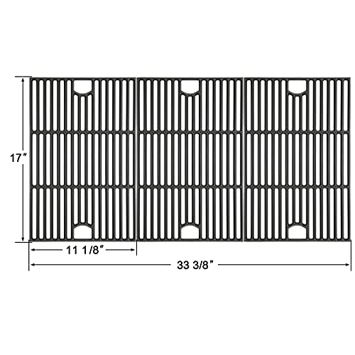 Hisencn 17 inch Grill Cooking Grates for Homedepot Nexgrill 720-0896 720-0896B 720-0896C 720-0896CP 720-0896E, Cast Iron Grate Grill Grid Replacement Parts for Nexgrill 720-0898 720-0898A - 3 Pack - Grill Parts America