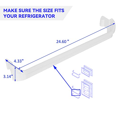 ECOTRIC Refrigerator Door Shelf Rack Bar Rail Retainer Compatible with Kenmore Frigidaire Refrigerators Replacement for 240534901 AP3214630 PS734935 Door Bin Refrigerator Parts & Accessories - Grill Parts America