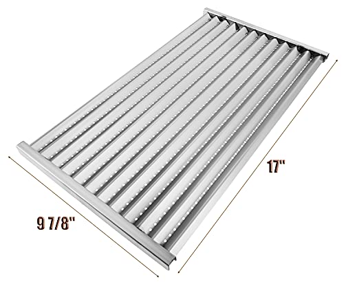Stamped Emitter & Cast Iron Grill Grate Replacement Parts for Charbroil 463242715 463242716 Commercial Infrared 4B 463257520 463276016 466242715 466242815 G541-0016-W2 G533-2200-W1, 17x9.5'', 3PCS Set - Grill Parts America