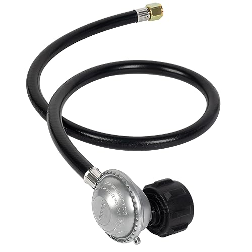 SHINESTAR Gas Grill Regulator and Hose, Propane Regulator Replacement Part for Camp Chef Griddle & Stove and Blackstone Griddle, with 3/8" Female Flare Nut, Low Pressure, 3FT - Grill Parts America
