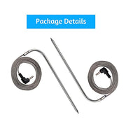 Suppmen 2 Packs Temp Meat Probe Replacement Parts for Pellet Grills and Smokers, 3.5 mm Plug，Comes with 1pc Cable Zip Ties - Grill Parts America