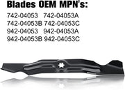 Grasscool RZT50 50 inch Mower Blades for MTD Cub Cadet RZT 50 LT1050 LTX1050 LTX1050KW LGT1050 50'' Deck Lawnmower Replace 742-04056 942-04056 942-04053C (3 Pack) - Grill Parts America