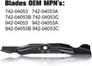 Grasscool RZT50 50 inch Mower Blades for MTD Cub Cadet RZT 50 LT1050 LTX1050 LTX1050KW LGT1050 50'' Deck Lawnmower Replace 742-04056 942-04056 942-04053C (3 Pack) - Grill Parts America