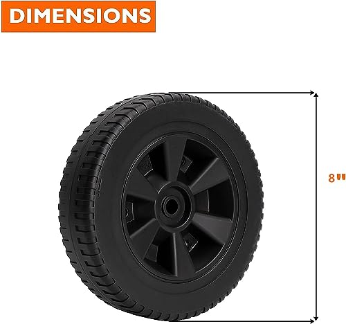 BBQ Future G210-0018-W1 8" Grill Wheels Replacement Parts for Charbroil Gas Grills 463320107 463320707, Thermos 461320508 461442113, Grill Master, Kenmore and Other Brands Grills, Black Plastic Wheel - Grill Parts America