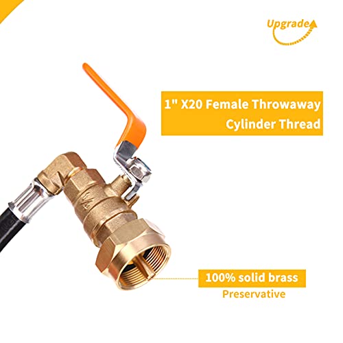New Updated Propane Refill Adapter Hose 36’’ Propane Extension Hose Propane Refill Hose with ON-Off Control Valve for 1 LB Propane Gas Tank 350PSI High Pressure Camping Grill (QCC Type1 Inlet) - Grill Parts America
