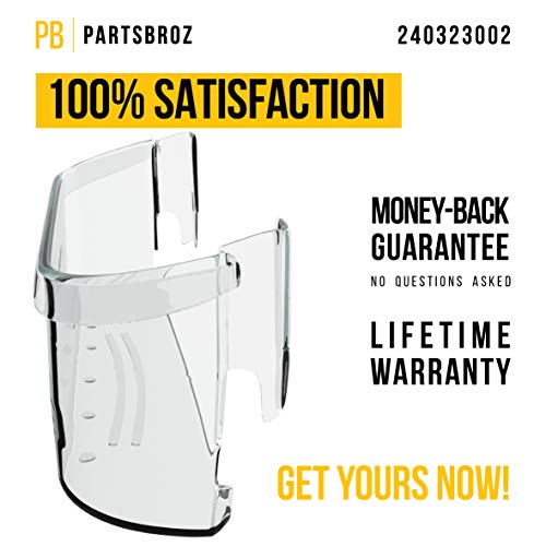 Durable 240323002 Refrigerator Door Shelf [DIY Tips Below] by PartsBroz - Compatible Kenmore Frigidaire Parts - Replaces AP2115742 EA429725 PS429725 - Lifetime Cantilever Shelf, Clear Plastic Drawer - Grill Parts America