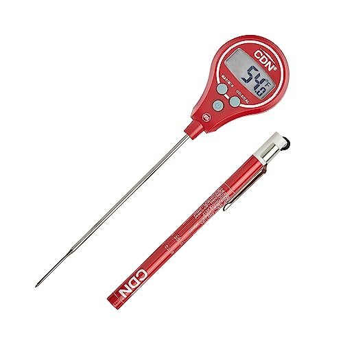 CDN Digital Lollipop Thermometer - Thermistor Thermometer with 4 Second Response Time, 4.3" Stem, Red - Grill Parts America